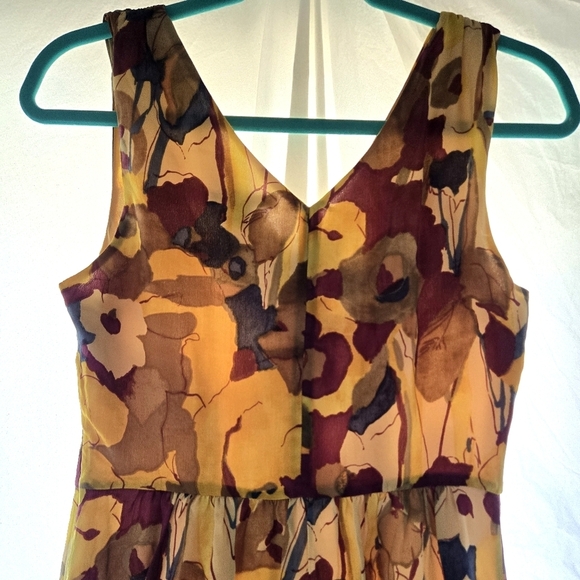 Silk Floral Watercolor BR Dress EUC - Picture 2 of 11